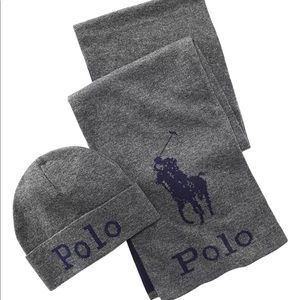 Polo Ralph Lauren Men's Jacquard Hat & Scarf Set